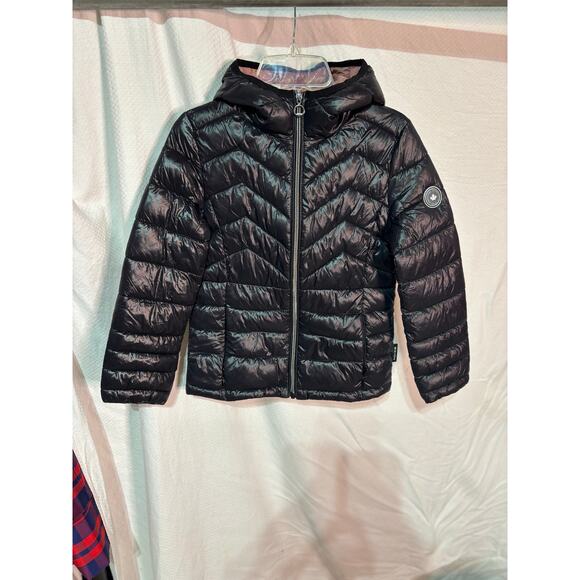 Noise M 10 black cruelty free outerwear hooded front zip jacket nylon nwot - Picture 1 of 14